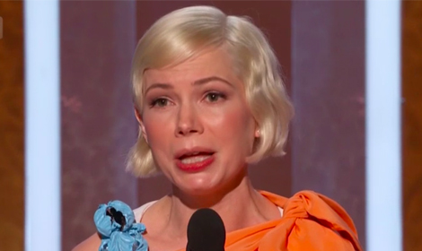 Pregnant Michelle Williams boasts about her abortion during Golden Globes speech