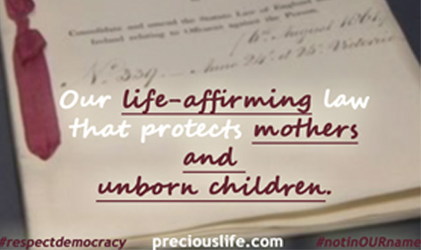 Precious Life condemns Westminster's death threat to Northern Ireland's unborn children