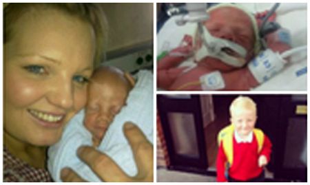 Premature baby who suffered two brain haemorrhages stuns doctors who predicted he'd never walk or feed himself