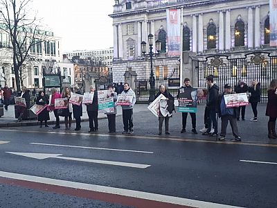 Precious Life protest Repeal the 8th Solidarity event on International Women's Day