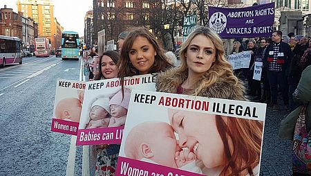 Precious Life protest Repeal the 8th Solidarity event on International Women's Day