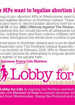 Lobby for Life Petition Postcard