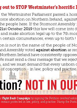 Abortion? Not in Our Name PETITION Postcards