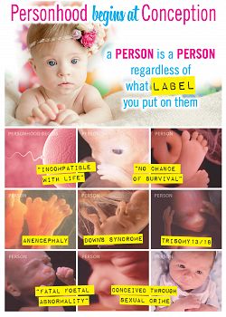 "Personhood begins at Conception" leaflet