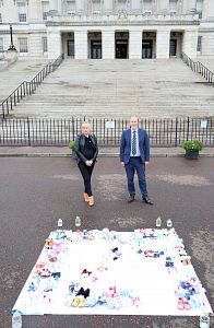 Precious Life mark first anniversary of Westminster abortion law with 'baby shoes memorial' at Stormont