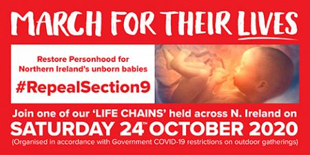 Be a voice for the unborn child at a LIFE CHAIN on Saturday 24th October