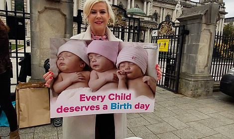 Hundreds of pairs of baby shoes convey tragic loss of life brought about by Westminster's unjust Abortion Law says Smyth