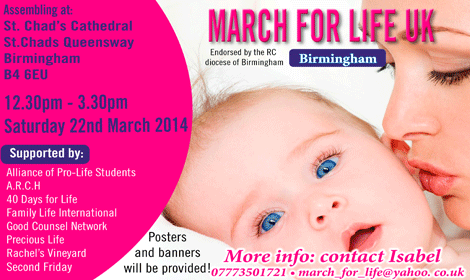 Join members of Precious Life at the ANNUAL MARCH FOR LIFE UK